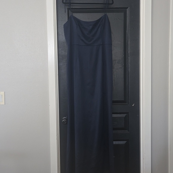 Vowd Weddings Dresses & Skirts - Vowd Weddings Midnight Blue Stretch Satin Gown Size XL